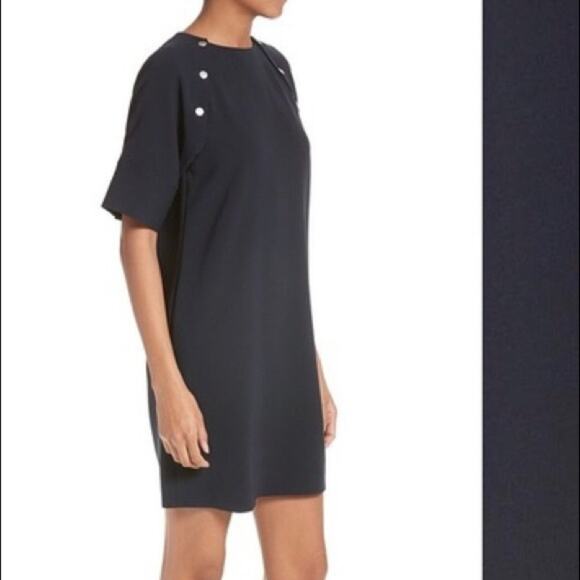 Theory Athrina K Ranmire Knit Shift Mini Dress Black - Picture 10 of 10